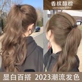 香槟醇棕色染发剂膏自己在家染2023新款 流行色植物纯榛果灰棕色女