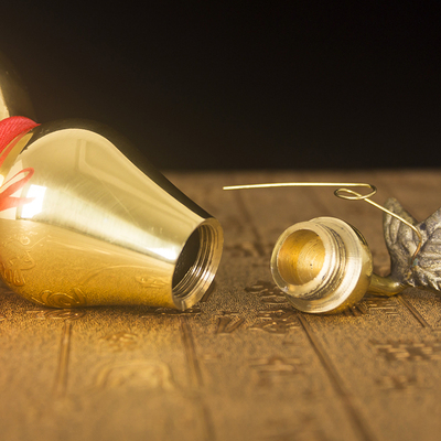 铜胡芦纯铜摆件家用镇宅开口葫芦铜壶卢工艺品招财空心壶芦葫瓶