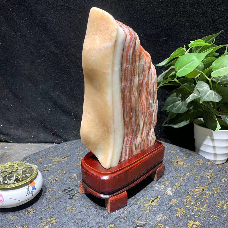 广西肉石鸿运彩霞石天然猪肉石头五花肉肥瘦肉切片方块肉原石打磨