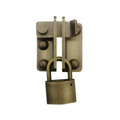 挂锁 门闩大门锁搭明装 中式 纯铜插销加厚门栓搭扣仿古门窗锁扣老式