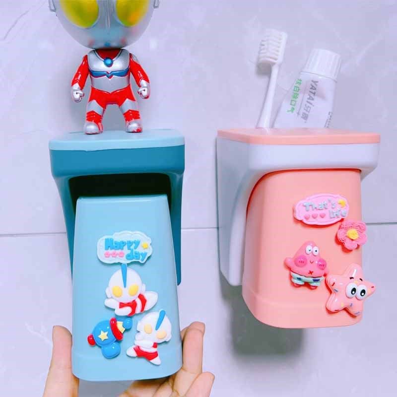 卡通可爱免打孔挂壁洗漱杯儿童磁吸漱口杯牙膏牙刷刷牙杯置物架女,家庭/个人清洁工具,洗漱杯,淘宝优惠券,粉丝福利购,淘宝优惠卷