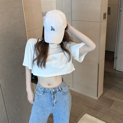 爵士舞服装韩舞演出服露脐上衣嘻哈风格跳舞宽松jazz女装舞蹈服夏