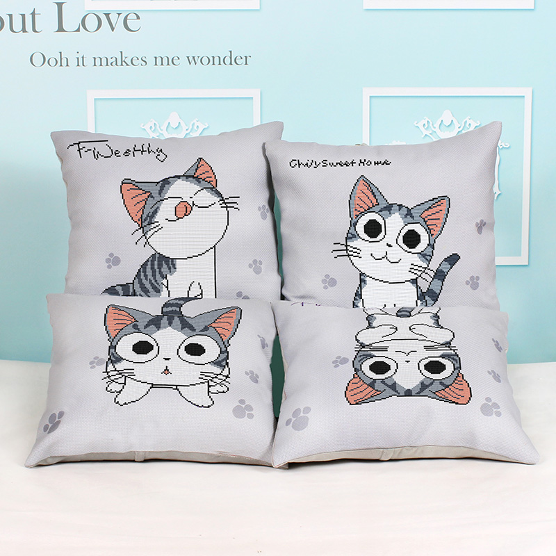 十字绣2021新款线绣小件情侣手工家用客厅用十字绣抱枕套自己绣