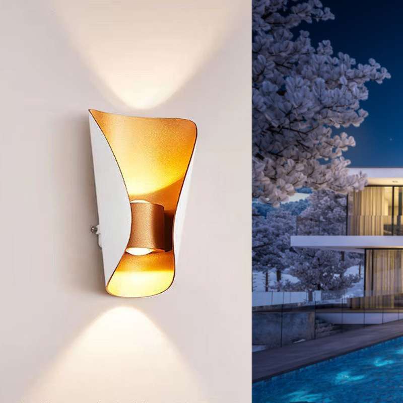 户外壁灯室外防水北欧现代简约装饰黑金白金过道楼梯阳台铝材灯饰