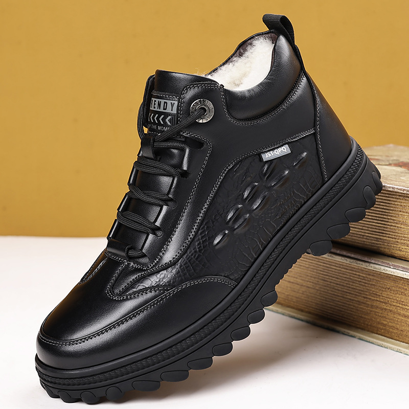 冬季新款男士羊毛棉鞋保暖加绒加