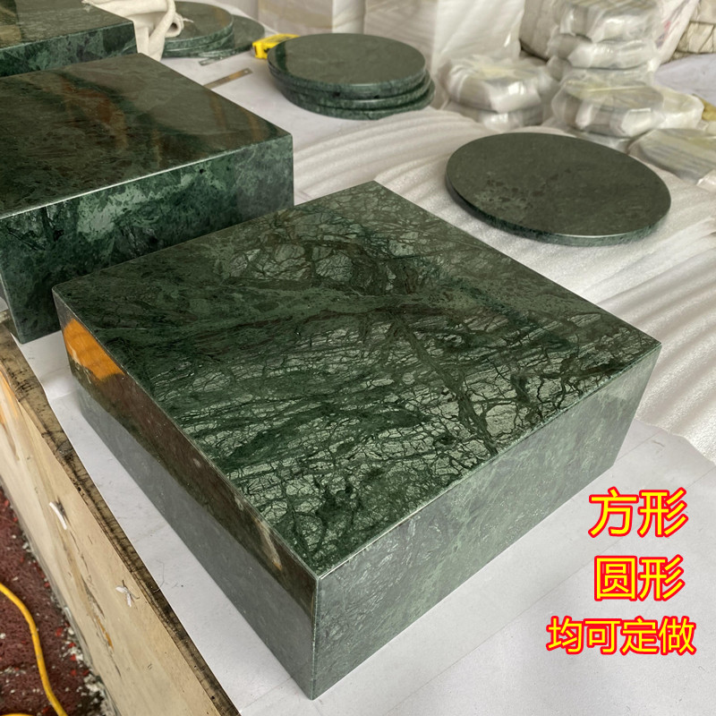 天然大理石板工艺品软装饰品摆件底座花岗岩音响垫板功放机减震板