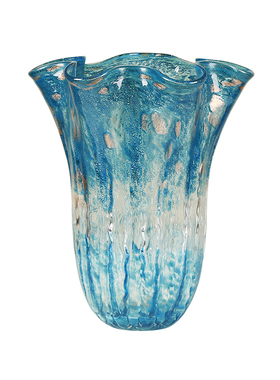 加厚琉璃气泡混彩玻璃水培花瓶果盘客厅玄关餐桌样板房电视柜摆件