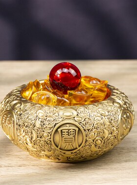 小铜记全铜十二生肖聚宝盆黄铜米缸摆件纯铜浮雕家居饰品送礼佳品