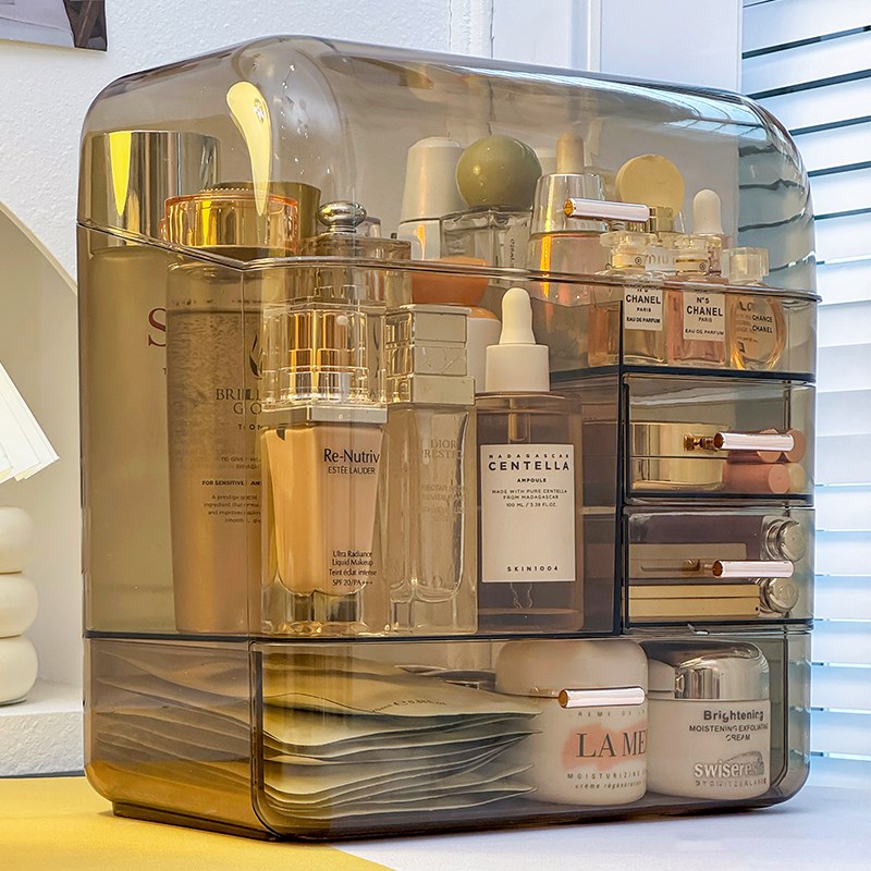 化妆品收纳盒桌面高级感大容量护肤品防尘轻奢亚克力梳妆台置物架