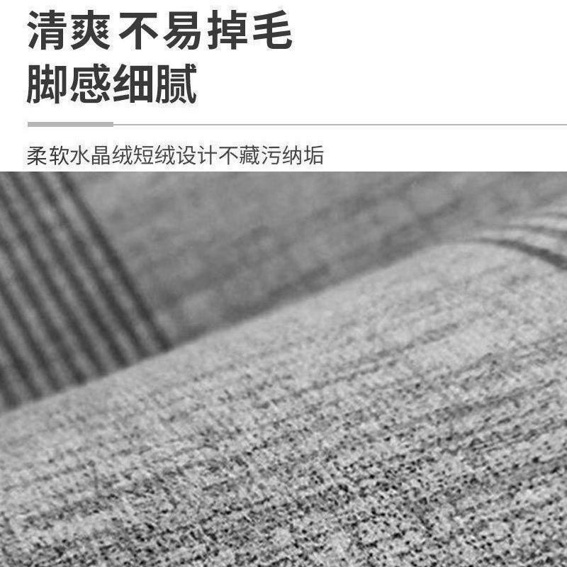 地毯客厅2024新款黑色高级轻奢沙发茶几毯现代简约免洗可擦地垫