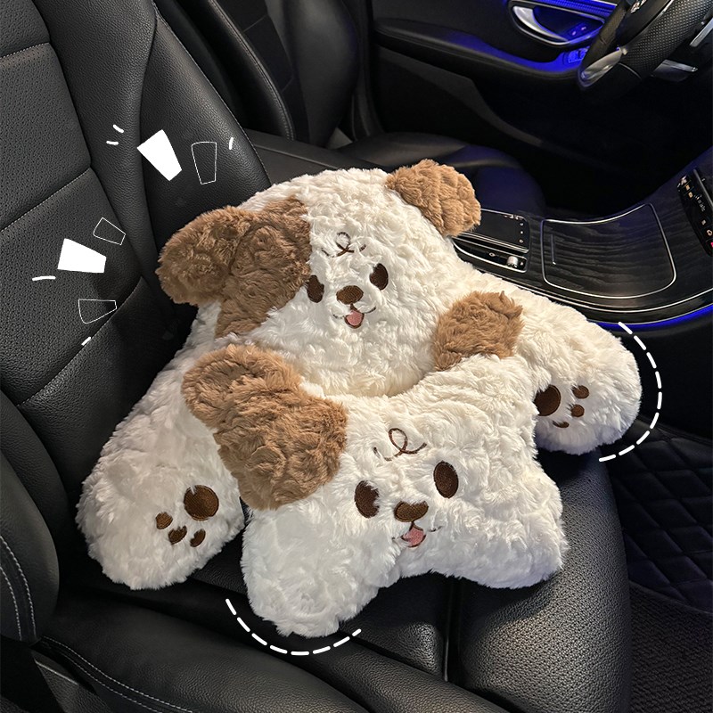 新款汽车腰靠车载枕头夏季透气靠枕卡通可爱女士小车用头枕护颈枕