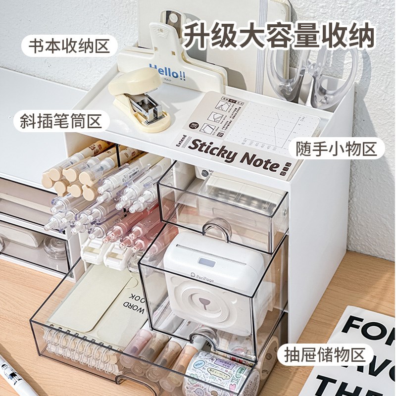 多功能桌面收纳盒办公室书桌整理办公桌文件文具置物架桌上储物柜