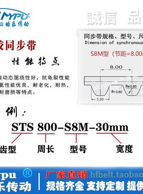 橡胶同步带 S8M-1136/1104/1112/1120/1128/1144/1152/1160./1168