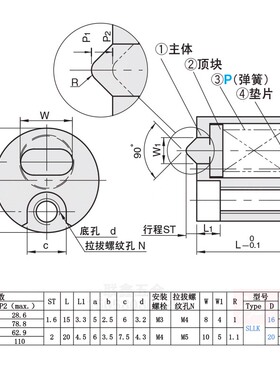 注塑模具配件厂家日本米思米misumi标准滑块限位夹SLLK/16/SLLK20