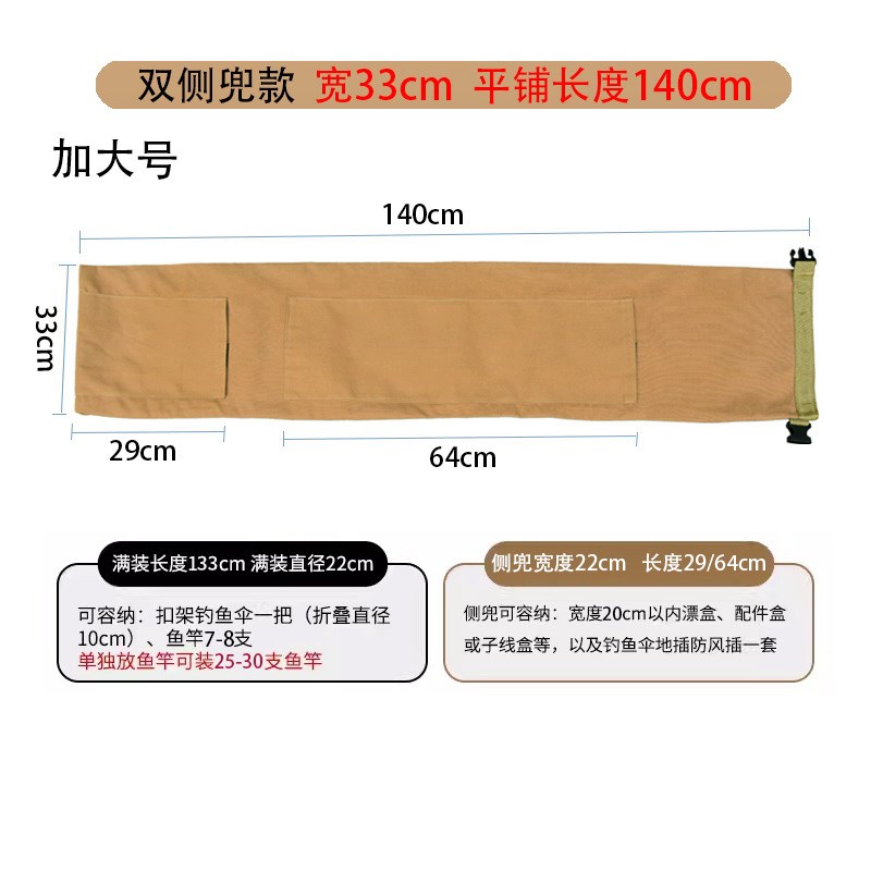 短款钓鱼伞包鱼竿袋帆布竿包小型便携款手提多功能渔具包钓伞收纳图片