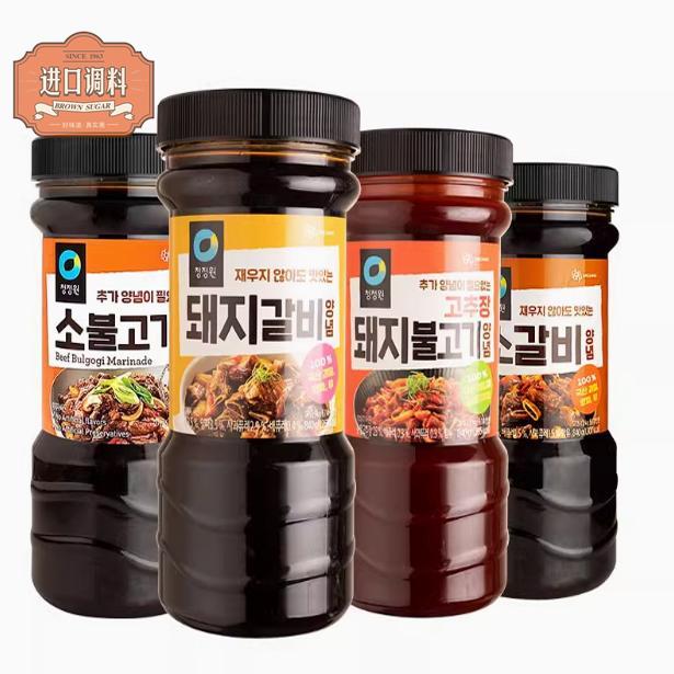 韩国进口烤牛肉酱840g清净园猪肉酱猪排酱牛排腌肉酱韩式烧烤酱料
