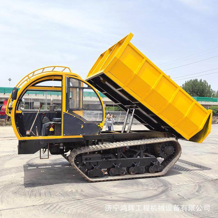 水陆两栖实心轮履带运输车 8吨全地形链轨式搬运机 5组浮动轮底盘