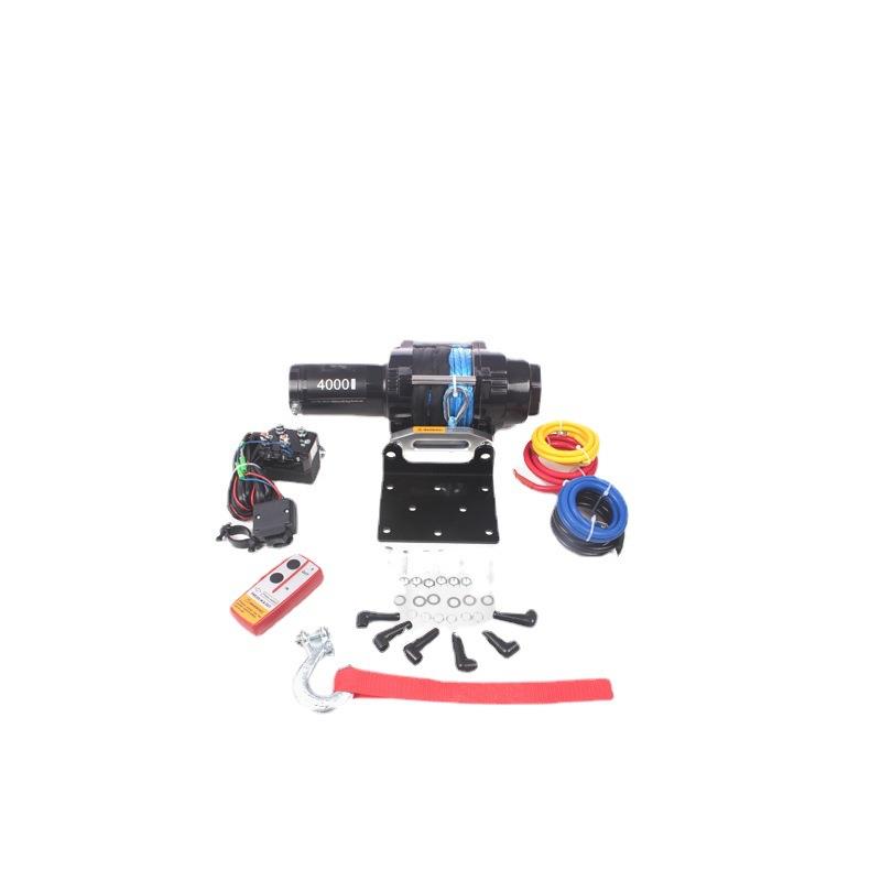 厂家直销12V/24V沙滩车4000磅电动绞盘 沙滩车绞盘 便携式绞盘