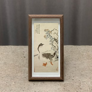 松鹤延年图字画摆台挂画办公室书房装饰花鸟国画竖幅吉祥禅意礼物