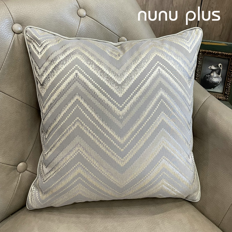 灰色玉色银折纹沙发客厅抱枕 时尚样板间 轻奢 靠垫靠包腰枕包邮