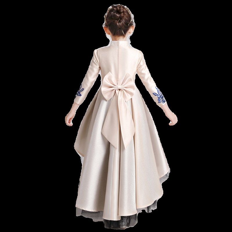 女童中式礼服国风舞台走秀表演服国潮演讲主持人钢琴古筝演出服春