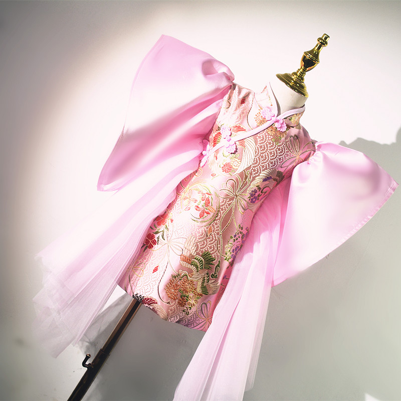 女童旗袍礼服唐装中国风中式洋气适合弹古筝的衣服服装旗袍小女孩