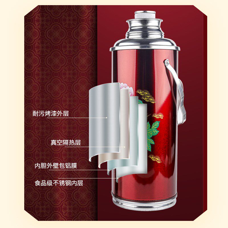 中国风老式怀旧热水瓶手提传统复古保暖壶怀旧婚庆用开水瓶铝制壶