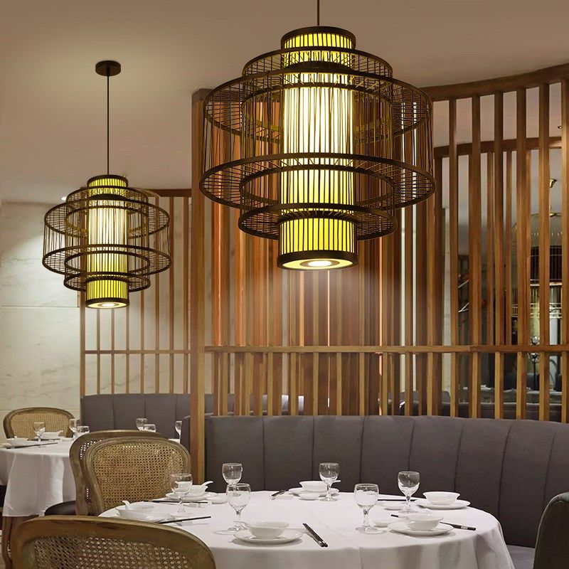 新中式鸟笼吊灯包厢禅意茶室竹艺灯笼创意餐厅饭店火锅店灯带射灯,家装灯饰光源,酒店/宴会厅/餐饮吊灯,淘宝优惠券,粉丝福利购,淘宝优惠卷