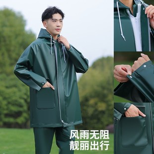 骑行外穿外卖骑手专用长款 成人雨衣雨裤 男款 分体式 全身防暴雨 套装