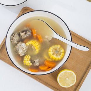 黑线竖纹8英寸家用陶瓷饭碗大号汤碗餐具创意山田碗单个微波炉