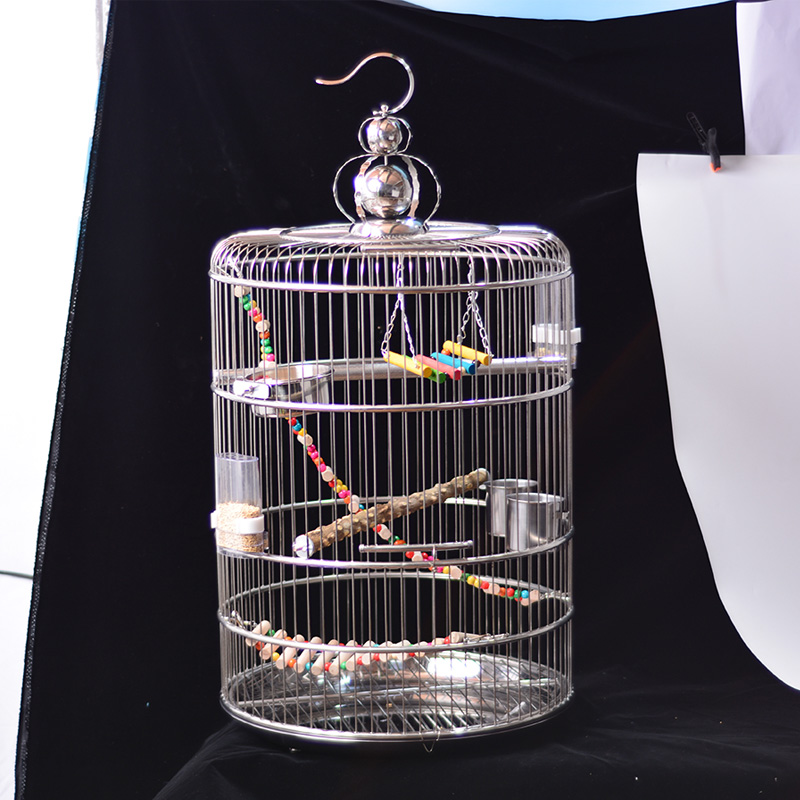 特质不锈钢水杯+食杯2个鹩哥八哥画眉鹦鹉鸟罐鸟杯鸟食罐水罐一对