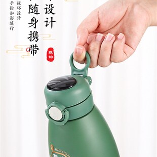 保温杯老人专用带吸管卧床老年躺着喝水防呛用的护理杯子智能显温