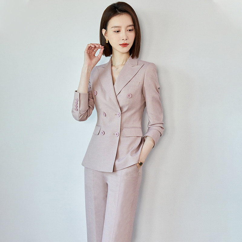 加厚西装套装女冬季职业装女套装气质西服正装职场面试工作服黑色