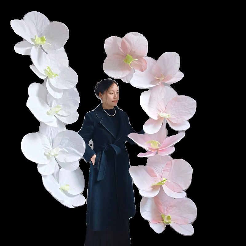 巨型花蝴蝶兰材料包皱纹纸落地手工纸花DIY套装美陈商场婚礼大花