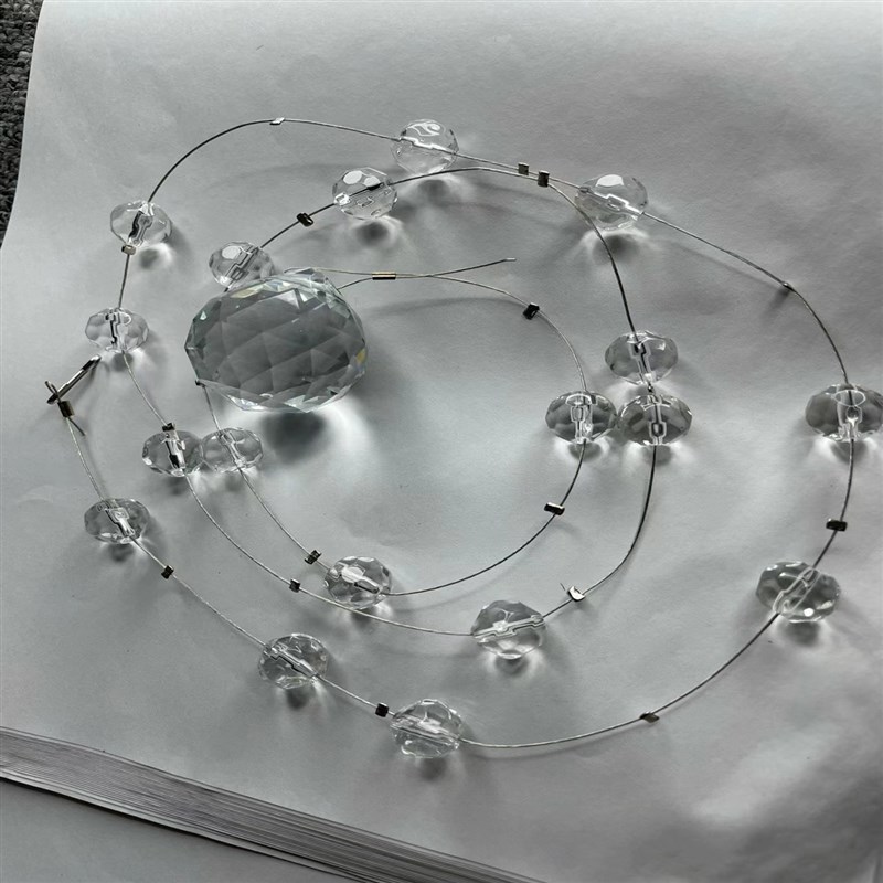 水晶定位珠婚庆道具珠帘菠萝珠K9水晶串高端婚礼舞台吊顶装饰路引