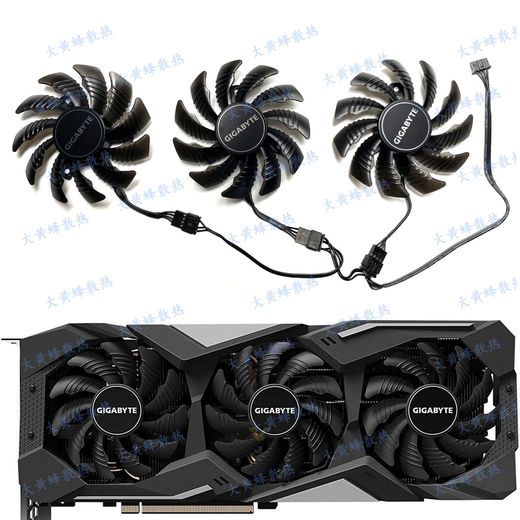 全新 GIGABYTE技嘉RX5500XT 5600XT 5700 5700XT显卡风扇 GA81S2U