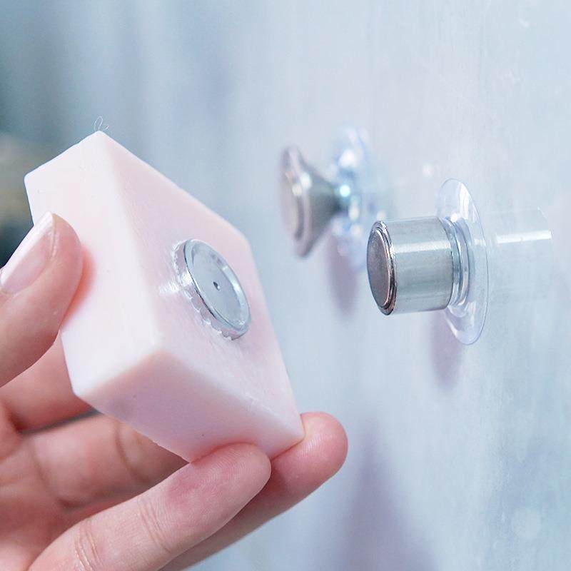 跨境不锈钢吸盘肥皂挂架免打孔磁吸香皂沥水架浴室肥皂架工厂