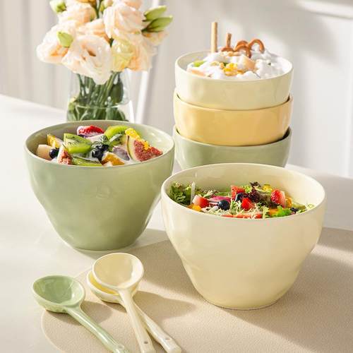 奶油风面碗家用2024新款高级感陶瓷斗笠碗大号个人专用精致酸奶碗