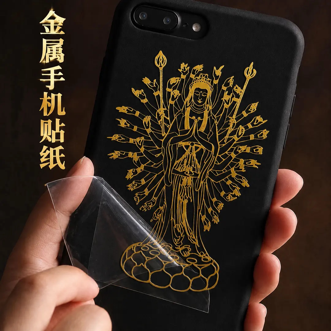 十二生肖金箔贴金属手机壳贴纸八大守护本命年创意装饰背景贴纸