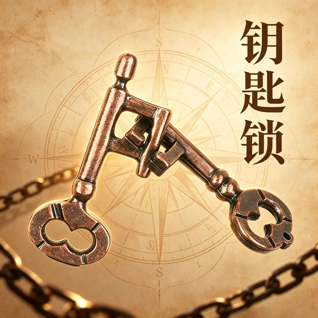 古典钥匙锁金属解谜合金智力解迷玩具儿童成人推理益智玩具鲁班锁