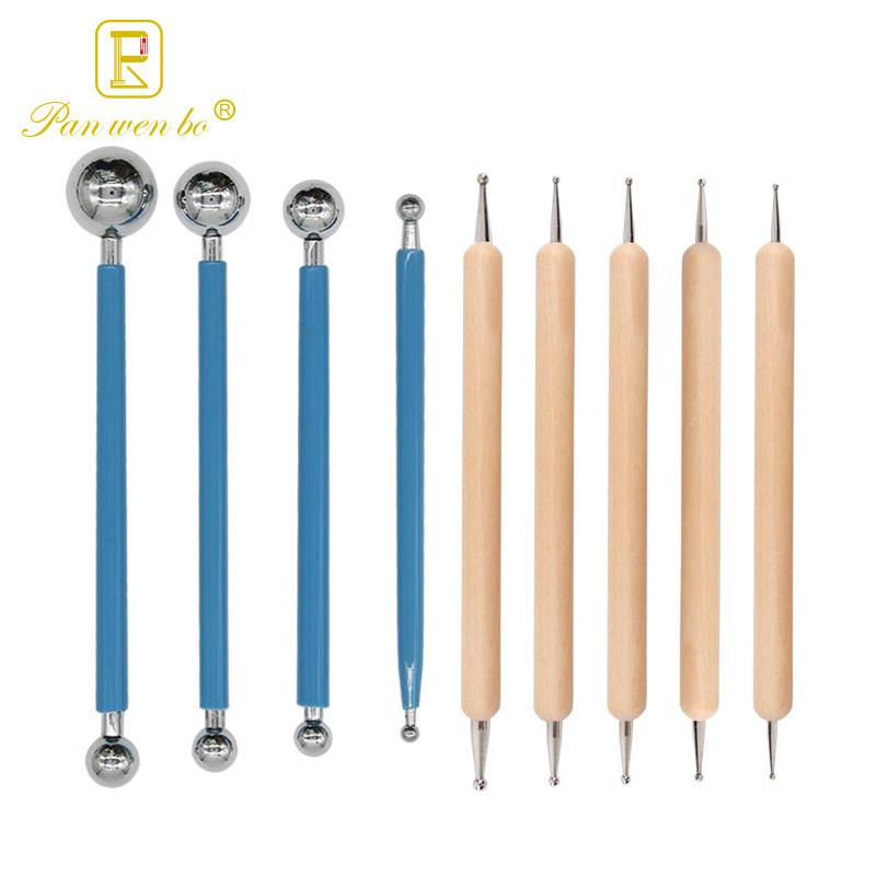 压痕笔点钻笔丸棒超轻黏土学生雕刻组工具9件套diy陶艺用品组
