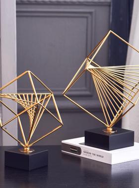 跨境欧式轻奢魔方金属摆件高级感家居客厅装饰艺术大号工艺品