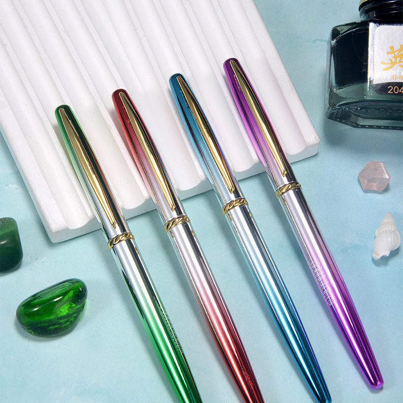 英雄钢笔1300a渐变系列书写练字用正姿笔握暗尖铱金初学者专用