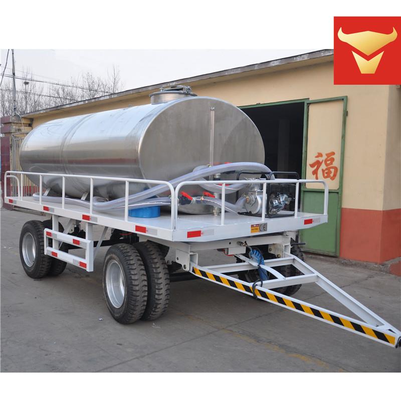 5吨水罐拖车04不锈钢水罐拖车园林洒水罐拖车沼渣沼液吸污罐车