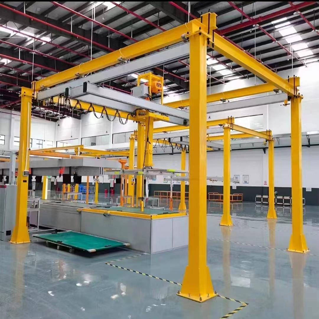 龙门式KBK柔性轨道起重机悬挂式铝合金导轨行车升降吊具厂房安装
