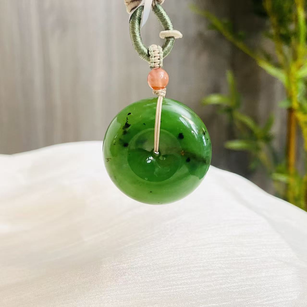 【璇姐专享】碧玉红皮平安扣吊坠 已售罄