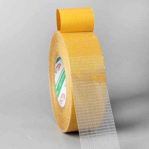 50M高粘玻璃纤维胶带双面网格透明玻纤胶带密封条双面胶