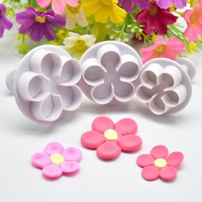 DIY烘焙工具 3pcs 五瓣花 蛋糕翻糖弹簧模具 装饰塑形