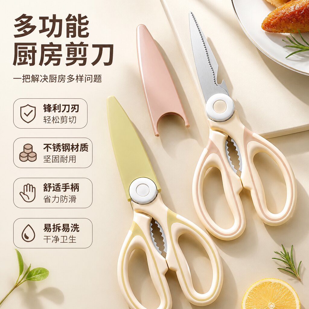 厨房剪刀家用多功能剪子食物烤肉