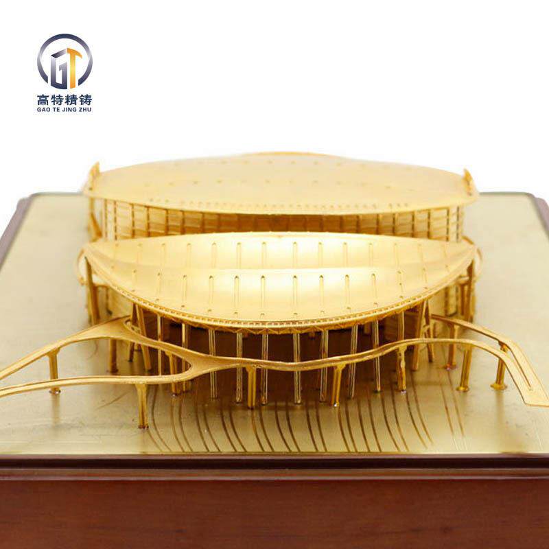 纯铜镀金北京南站车站模型定摆件制作企业建筑模型